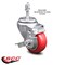 Service Caster 3.5 Inch Red Polyurethane Swivel 3/8 Inch Threaded Stem Caster with Brake SCC SCC-TS20S3514-PPUB-RED-TLB-381615 - alternate 2